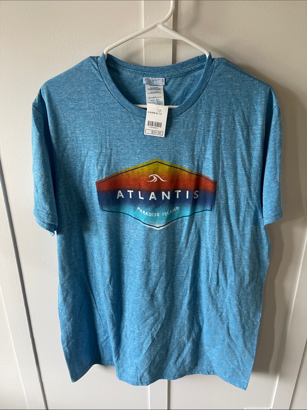 Men’s Blue Atlantis Tee - Paradise Island Graphic NWT